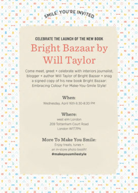 Announcing! London, UK Book Launch & Signing - Bright Bazaar By Will Taylor